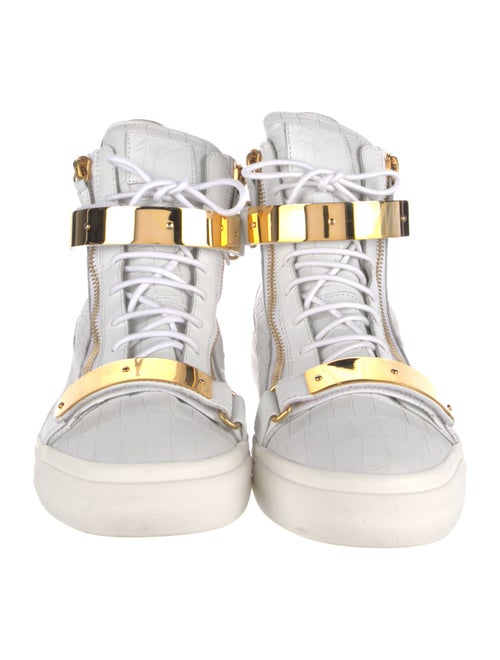 Giuseppe Zanotti Embossed Leather Colorblock Pattern Sneakers