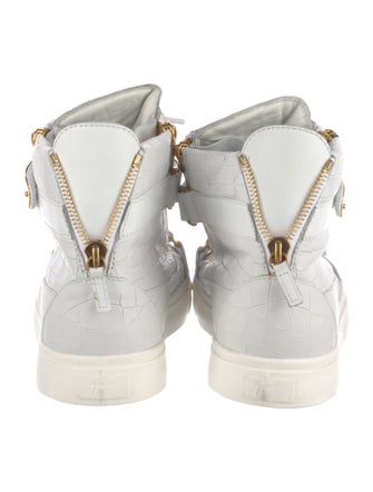 Giuseppe Zanotti Embossed Leather Colorblock Pattern Sneakers