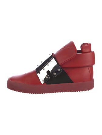 Giuseppe Zanotti Leather Colorblock Pattern Athletic Sneakers