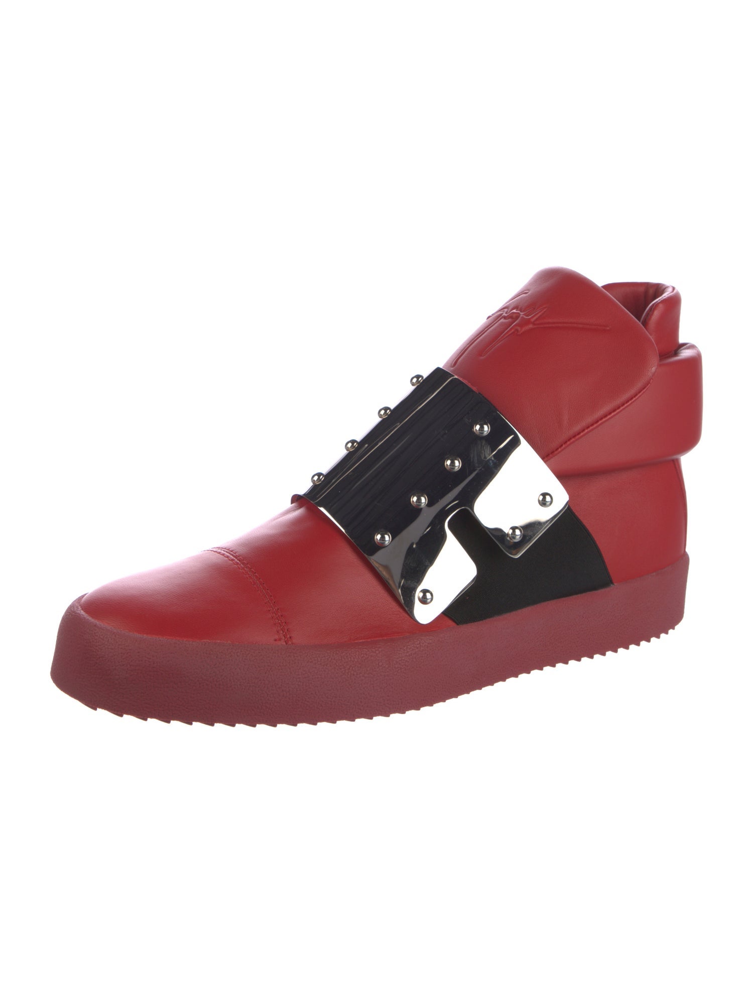 Giuseppe Zanotti Leather Colorblock Pattern Athletic Sneakers
