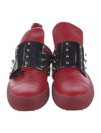 Giuseppe Zanotti Leather Colorblock Pattern Athletic Sneakers