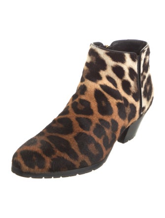 Giuseppe Zanotti Ponyhair Animal Print Western Boots