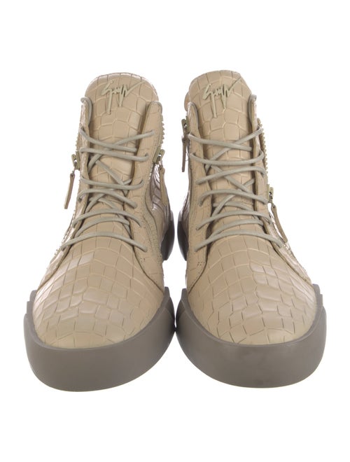 Giuseppe Zanotti Embossed Leather Animal Print Sneakers