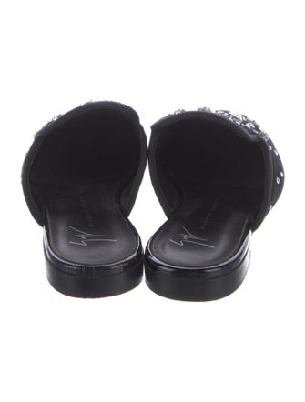 Giuseppe Zanotti Velvet Crystal Embellishments Mules