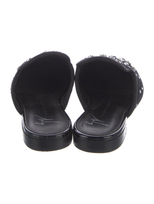 Giuseppe Zanotti Velvet Crystal Embellishments Mules