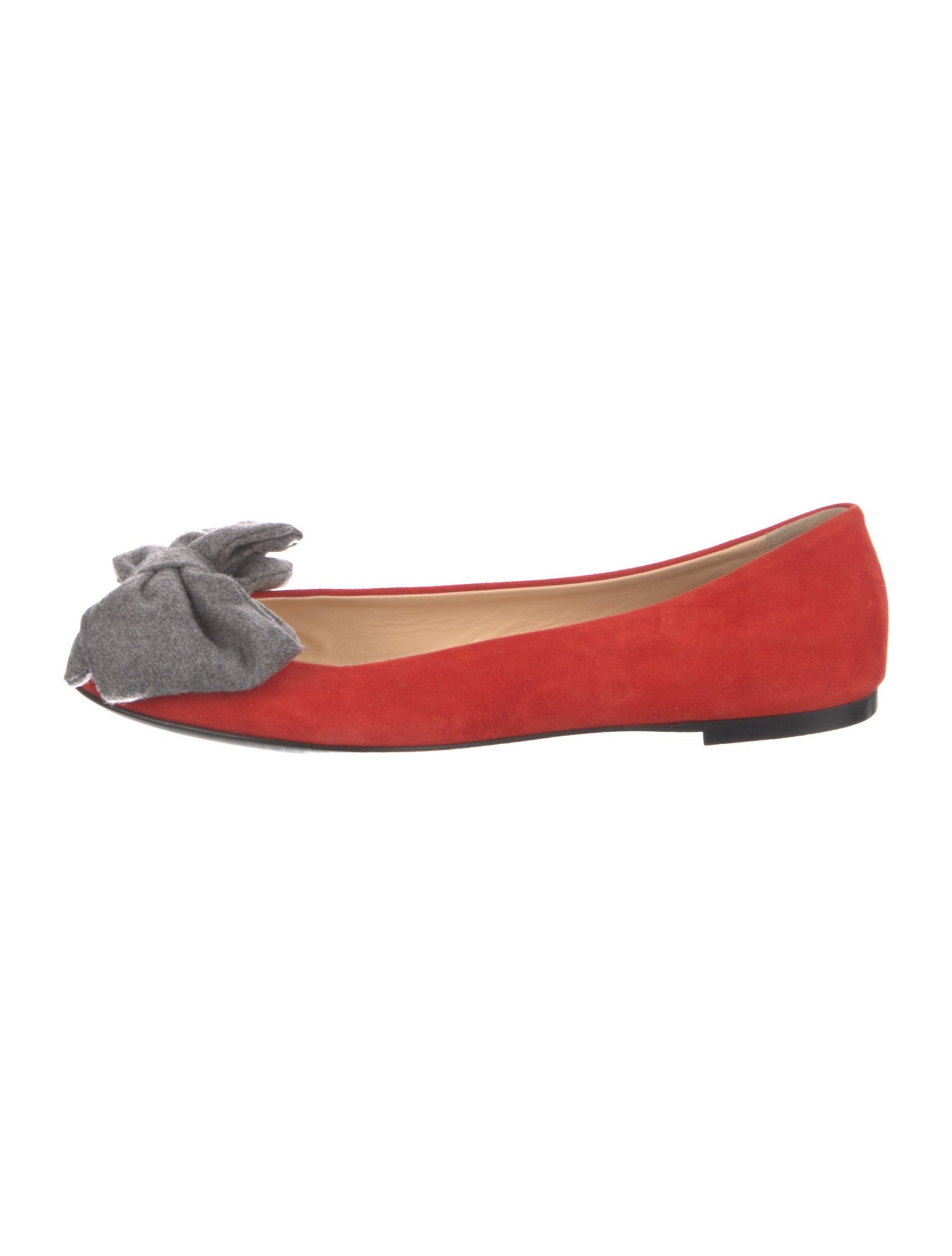 Giuseppe Zanotti Suede Bow Accents Ballet Flats