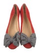 Giuseppe Zanotti Suede Bow Accents Ballet Flats