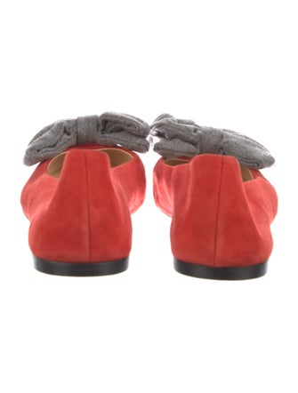 Giuseppe Zanotti Suede Bow Accents Ballet Flats