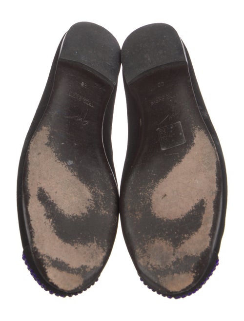 Giuseppe Zanotti Suede Crystal Embellishments Ballet Flats