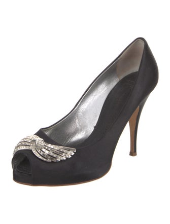 Giuseppe Zanotti Satin Crystal Embellishments Pumps