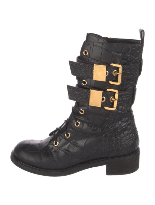 Giuseppe Zanotti Embossed Leather Combat Boots