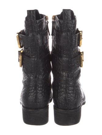 Giuseppe Zanotti Embossed Leather Combat Boots