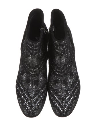 Giuseppe Zanotti Printed Glitter Accents Boots