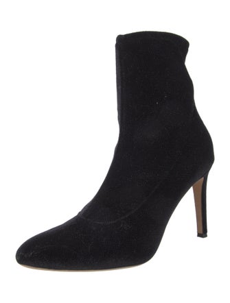 Giuseppe Zanotti Velvet Glitter Accents Sock Boots