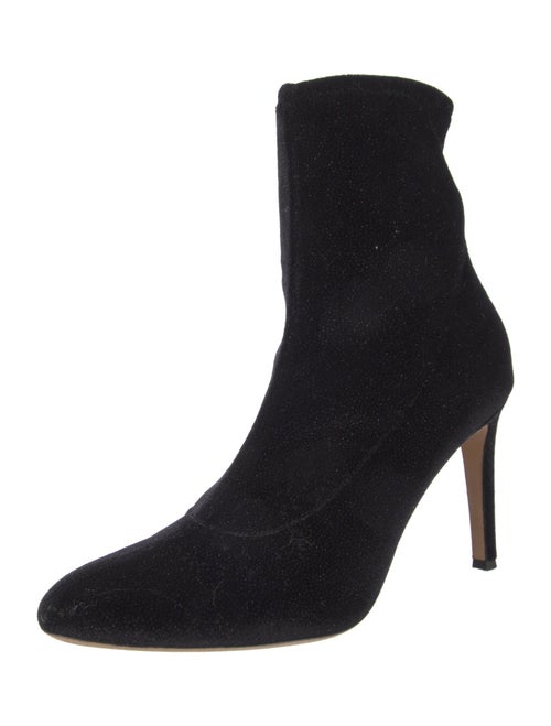 Giuseppe Zanotti Velvet Glitter Accents Sock Boots