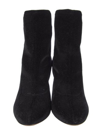 Giuseppe Zanotti Velvet Glitter Accents Sock Boots