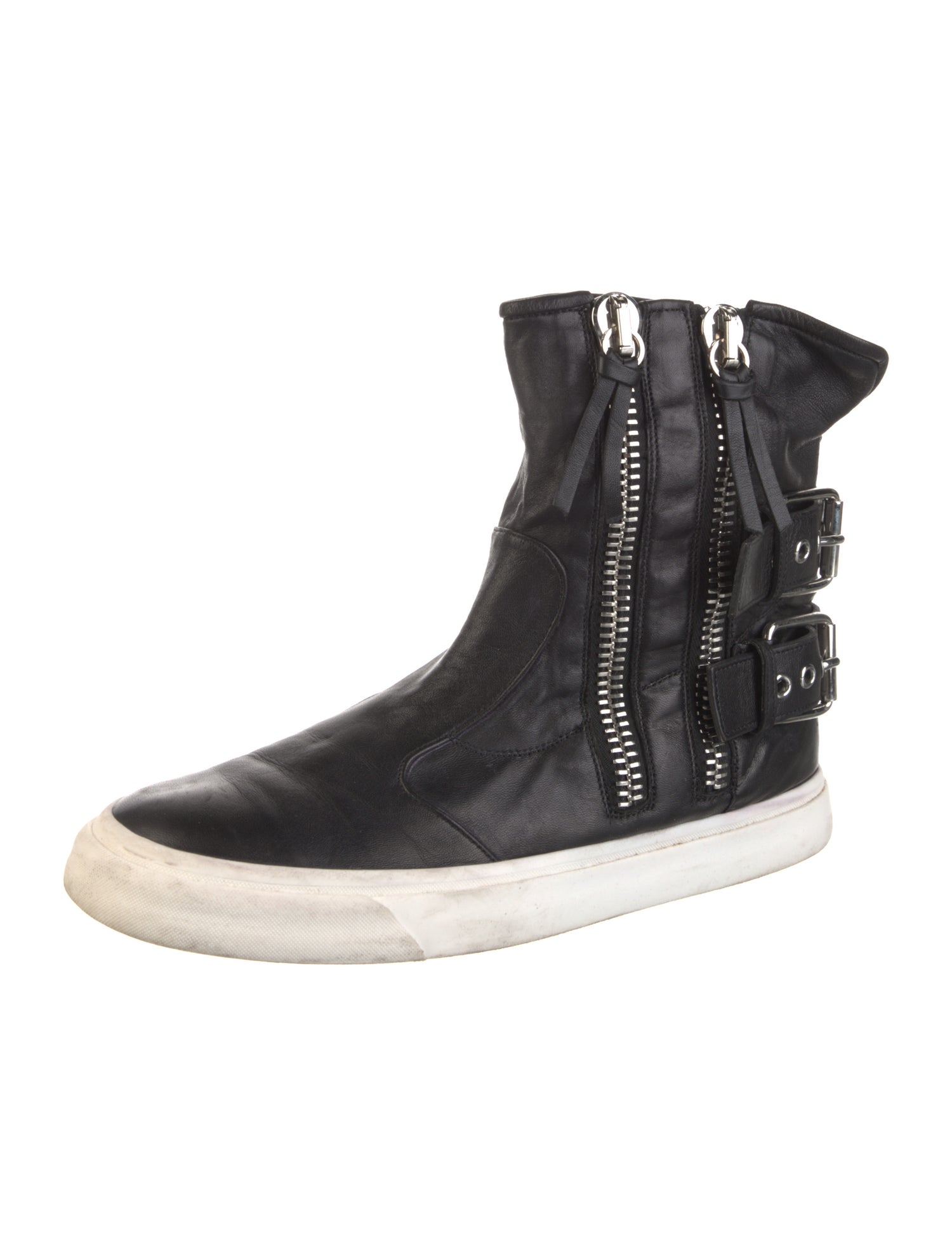 Giuseppe Zanotti Leather Colorblock Pattern Lace-Up Boots
