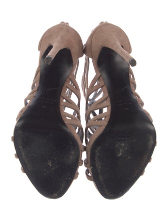 Giuseppe Zanotti Suede Cutout Accent Gladiator Sandals