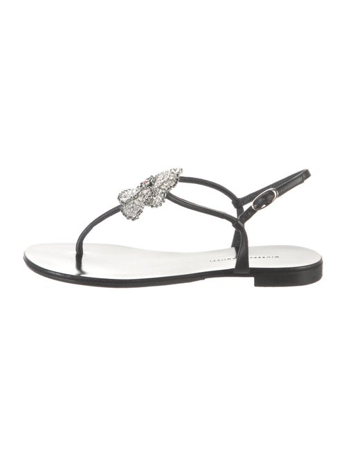 Giuseppe Zanotti Leather Floral Print T-Strap Sandals