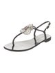 Giuseppe Zanotti Leather Floral Print T-Strap Sandals