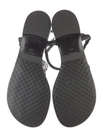 Giuseppe Zanotti Leather Floral Print T-Strap Sandals