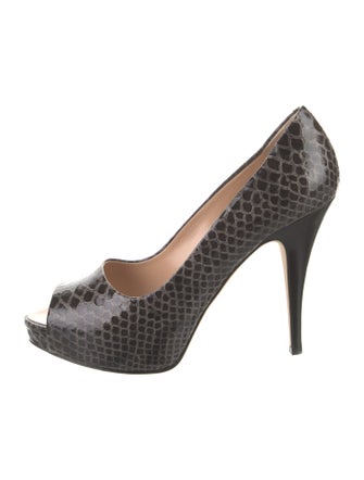 Giuseppe Zanotti Embossed Leather Animal Print Pumps