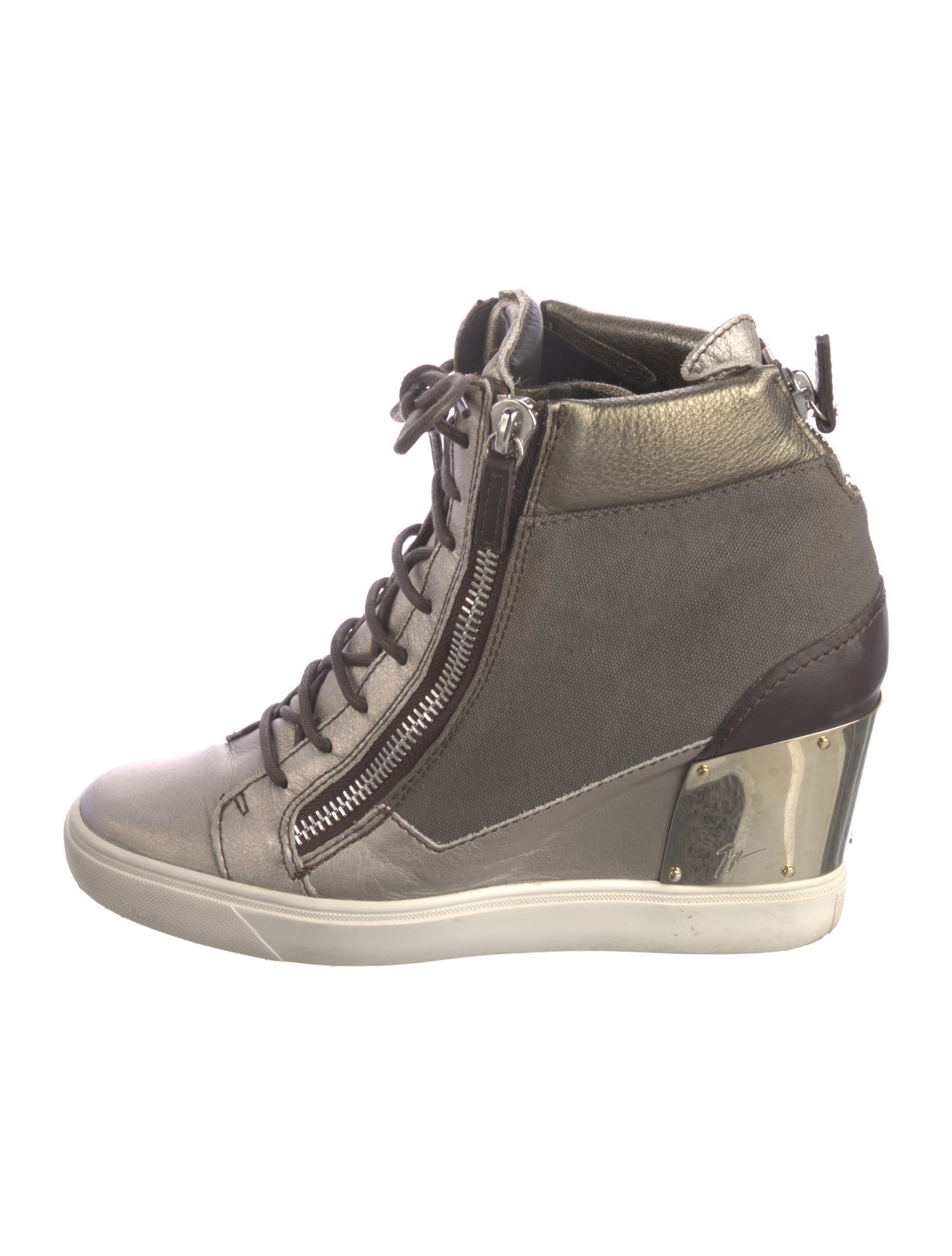 Giuseppe Zanotti Leather Wedge Sneakers