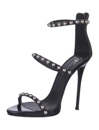 Giuseppe Zanotti Patent Leather Studded Accents Sandals
