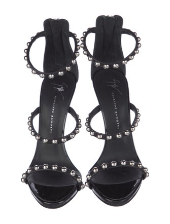 Giuseppe Zanotti Patent Leather Studded Accents Sandals