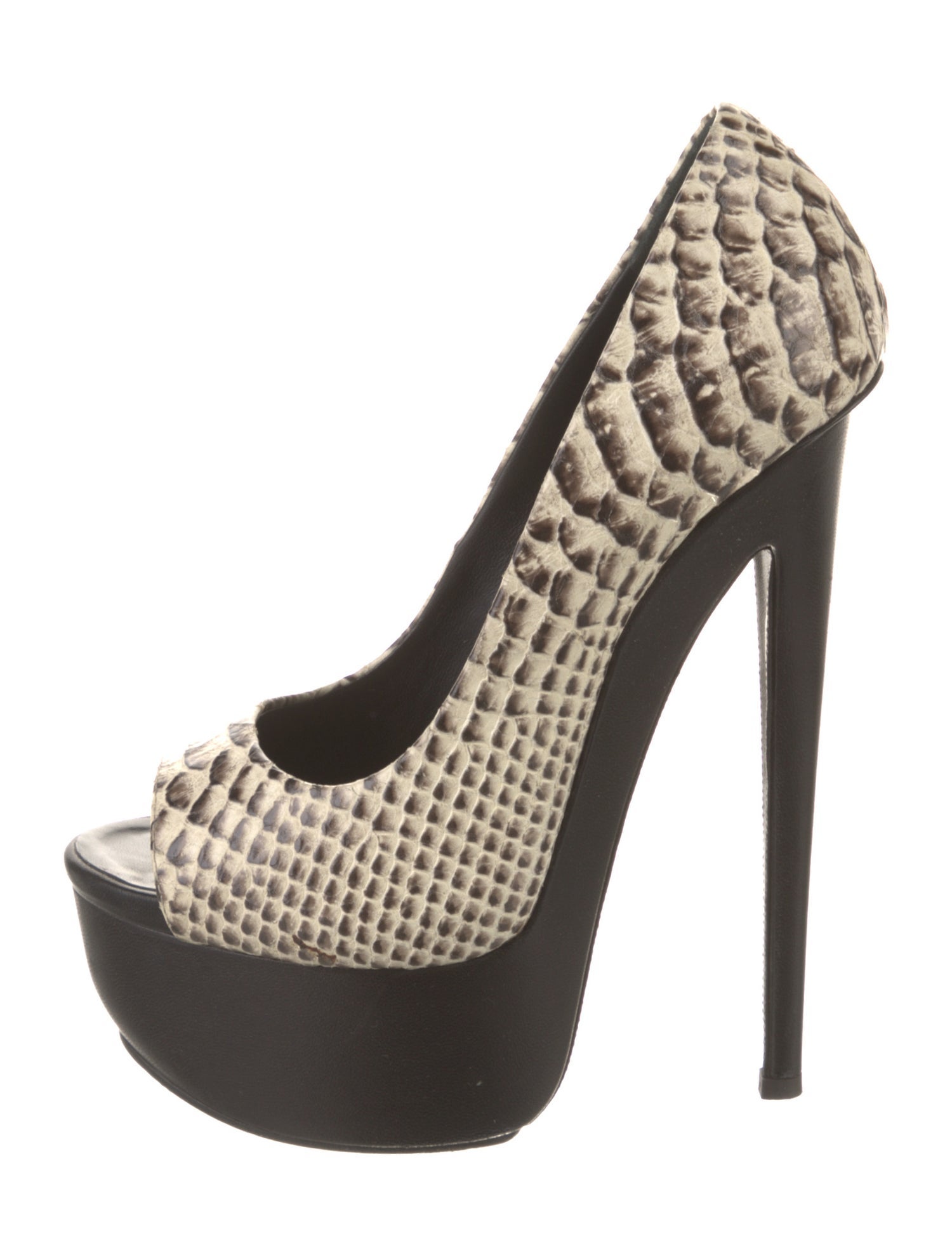 Giuseppe Zanotti Embossed Leather Animal Print Pumps