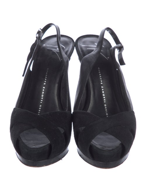 Giuseppe Zanotti Suede Cutout Accent Slingback Pumps
