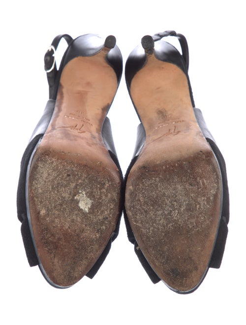 Giuseppe Zanotti Suede Cutout Accent Slingback Pumps