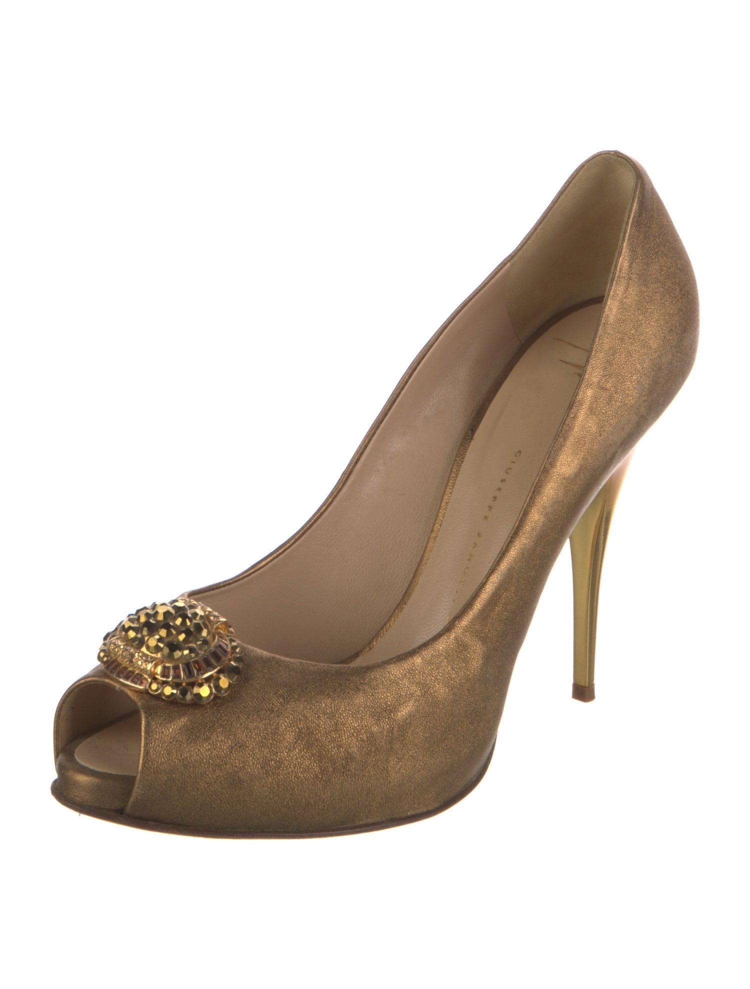 Giuseppe Zanotti Leather Crystal Embellishments Pumps