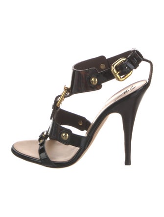 Giuseppe Zanotti Patent Leather T-Strap Sandals