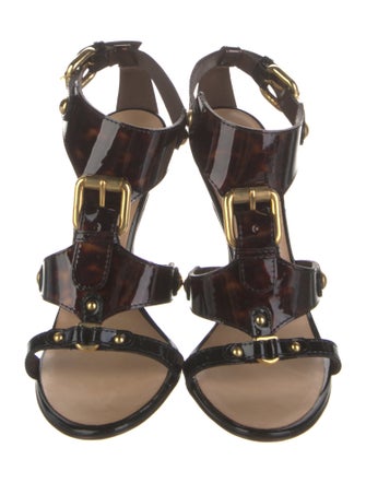 Giuseppe Zanotti Patent Leather T-Strap Sandals