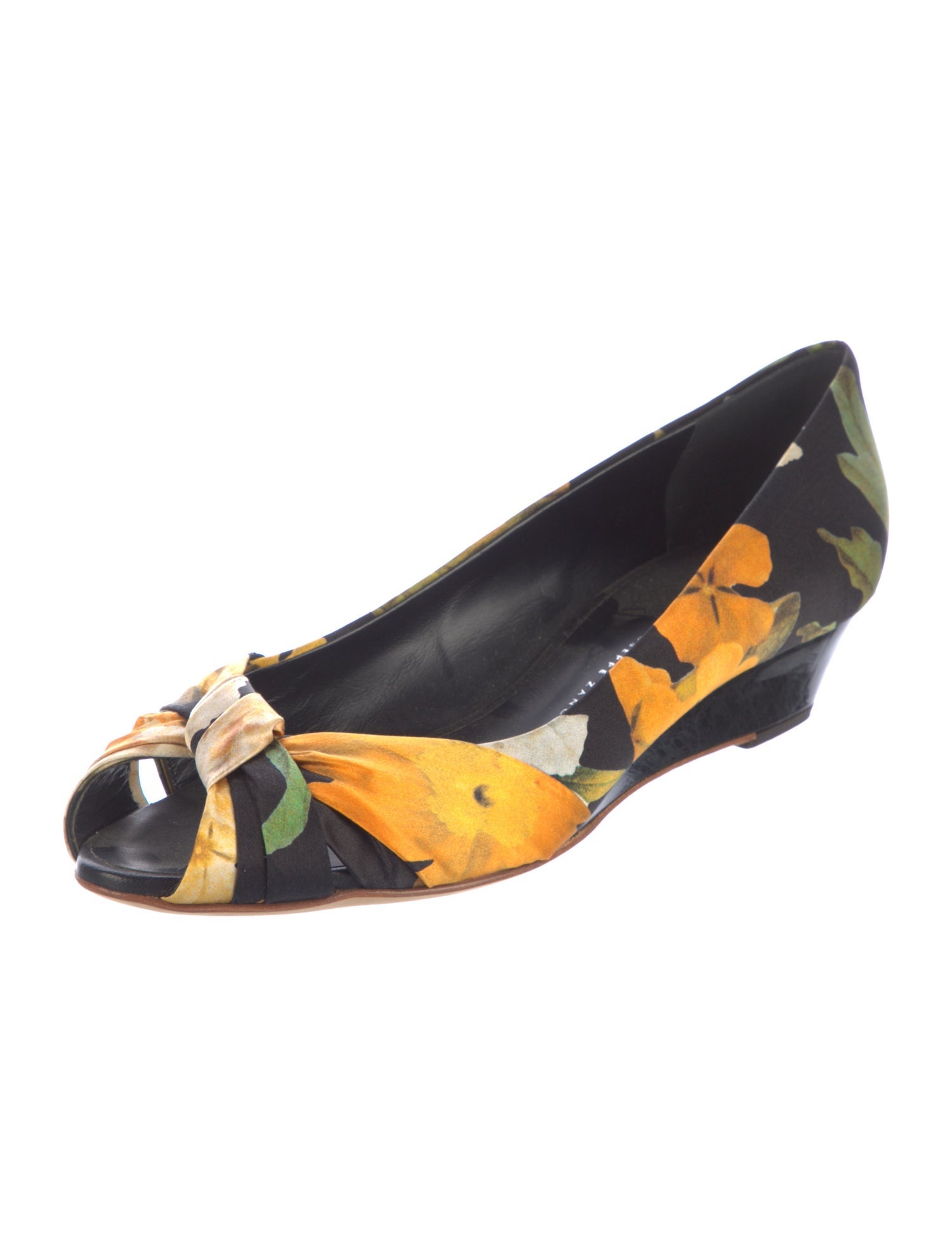 Giuseppe Zanotti Satin Floral Print Flats