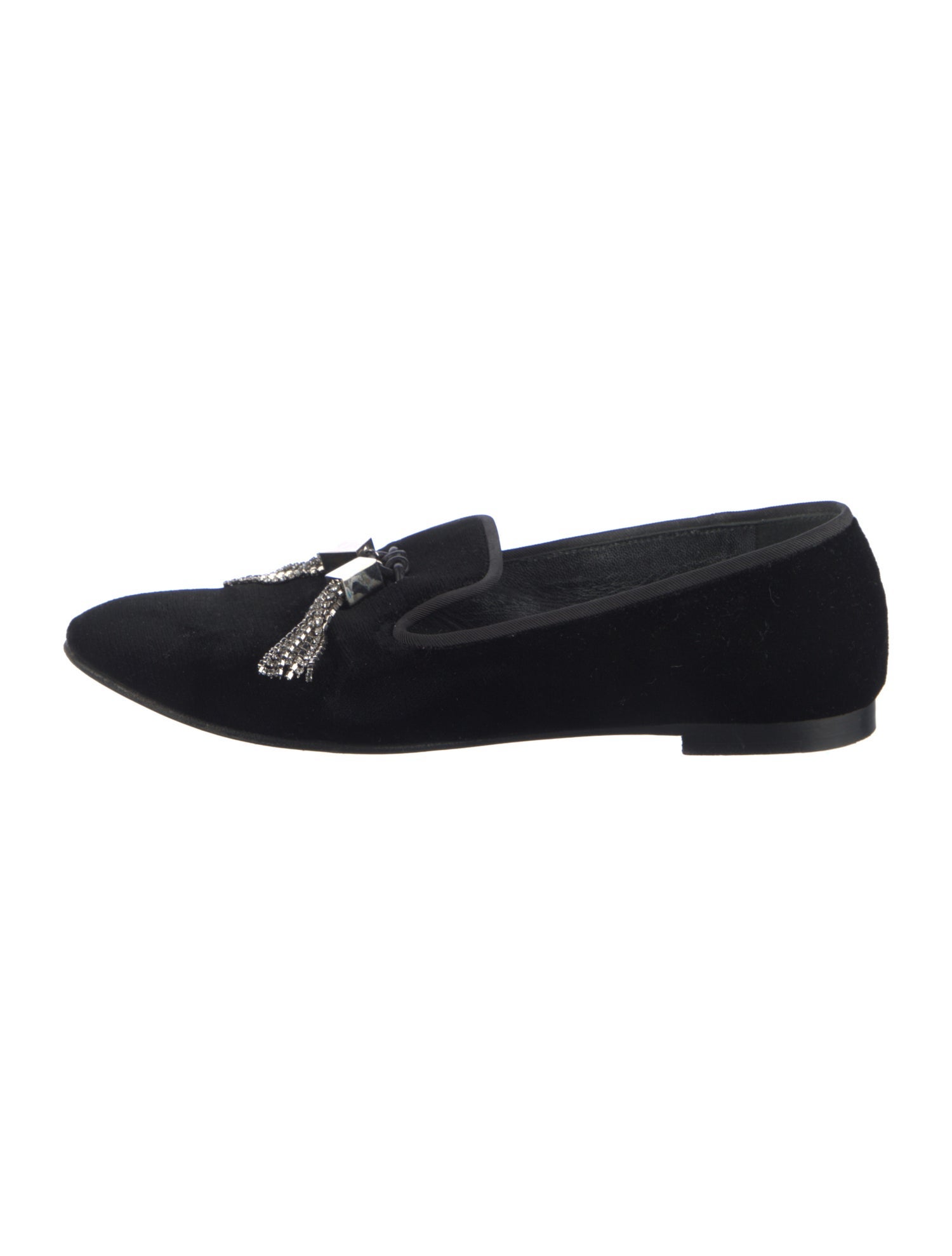 Giuseppe Zanotti Velvet Tassel Accents Loafers