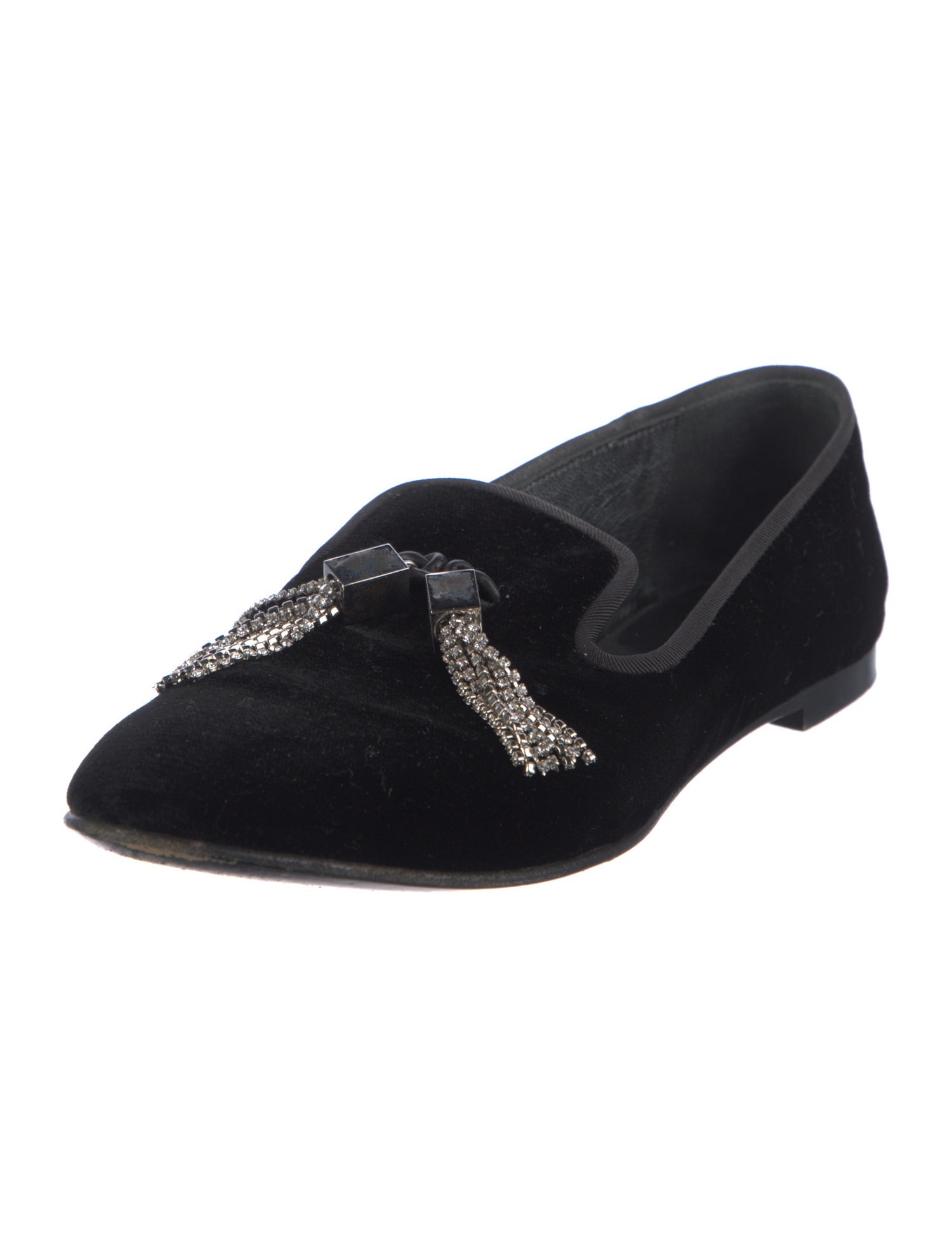 Giuseppe Zanotti Velvet Tassel Accents Loafers
