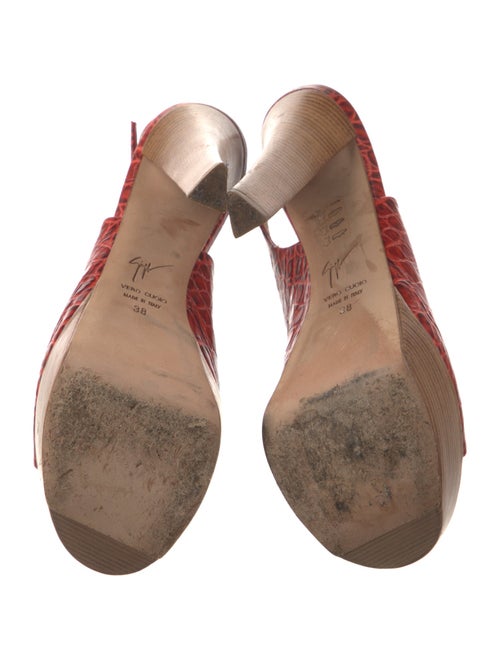 Giuseppe Zanotti Embossed Leather Animal Print Slingback Pumps