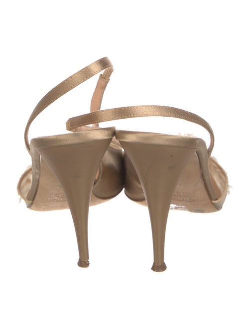 Giuseppe Zanotti Satin Colorblock Pattern Slingback Pumps