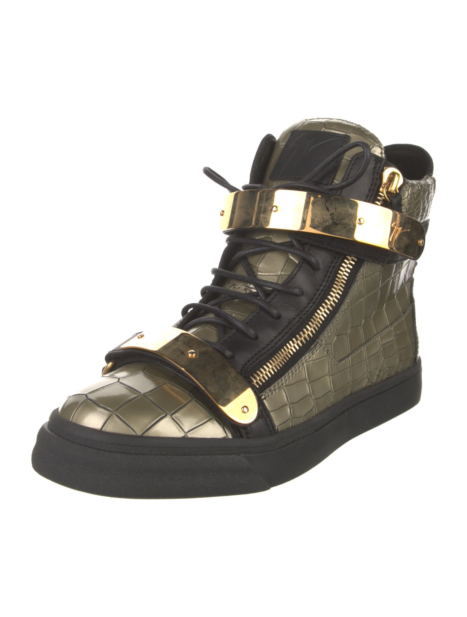 Giuseppe Zanotti Embossed Leather Printed Sneakers