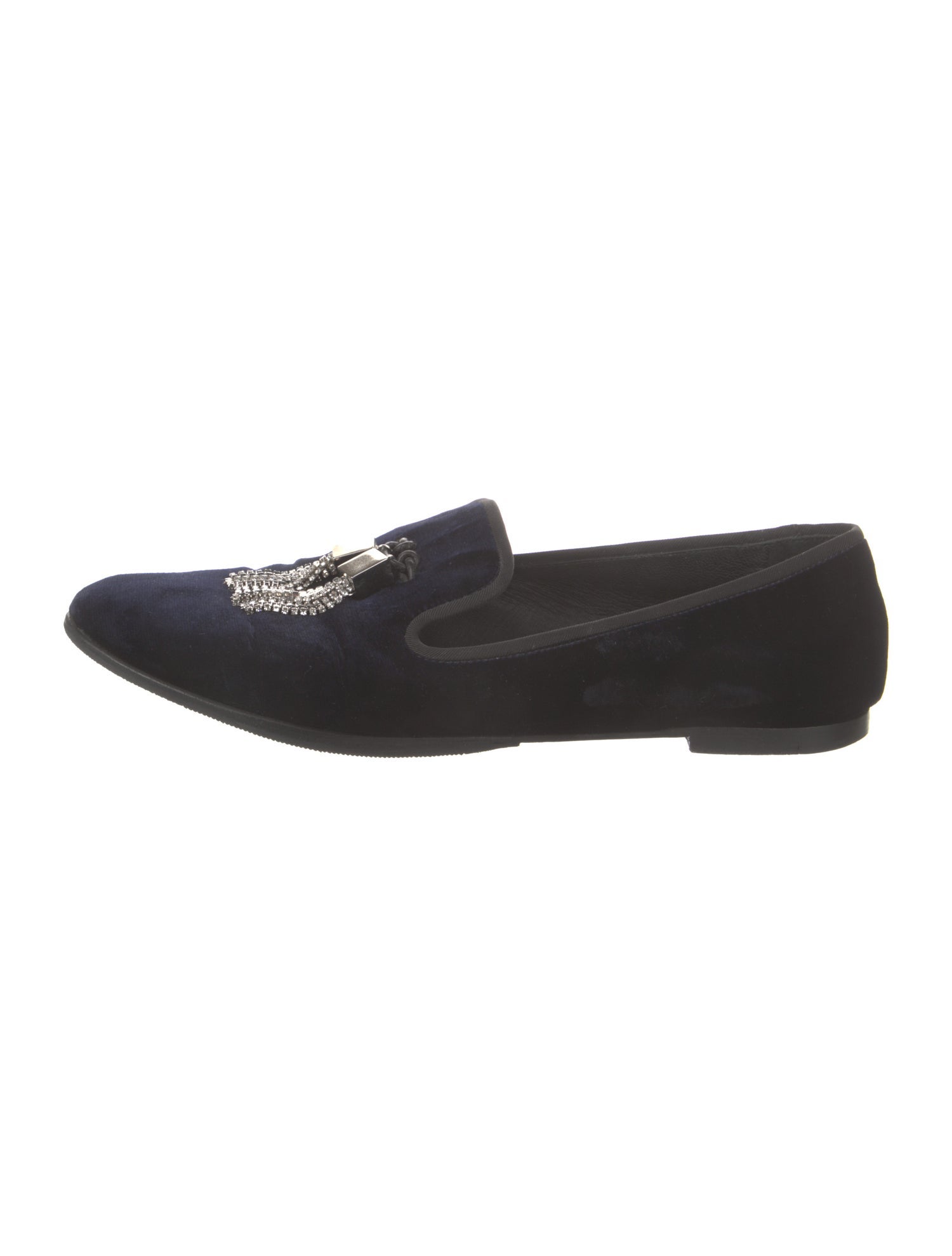 Giuseppe Zanotti Velvet Tassel Accents Loafers