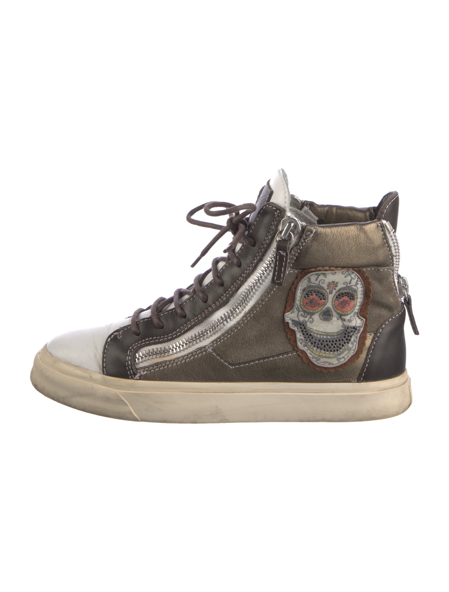 Giuseppe Zanotti Leather Printed Wedge Sneakers