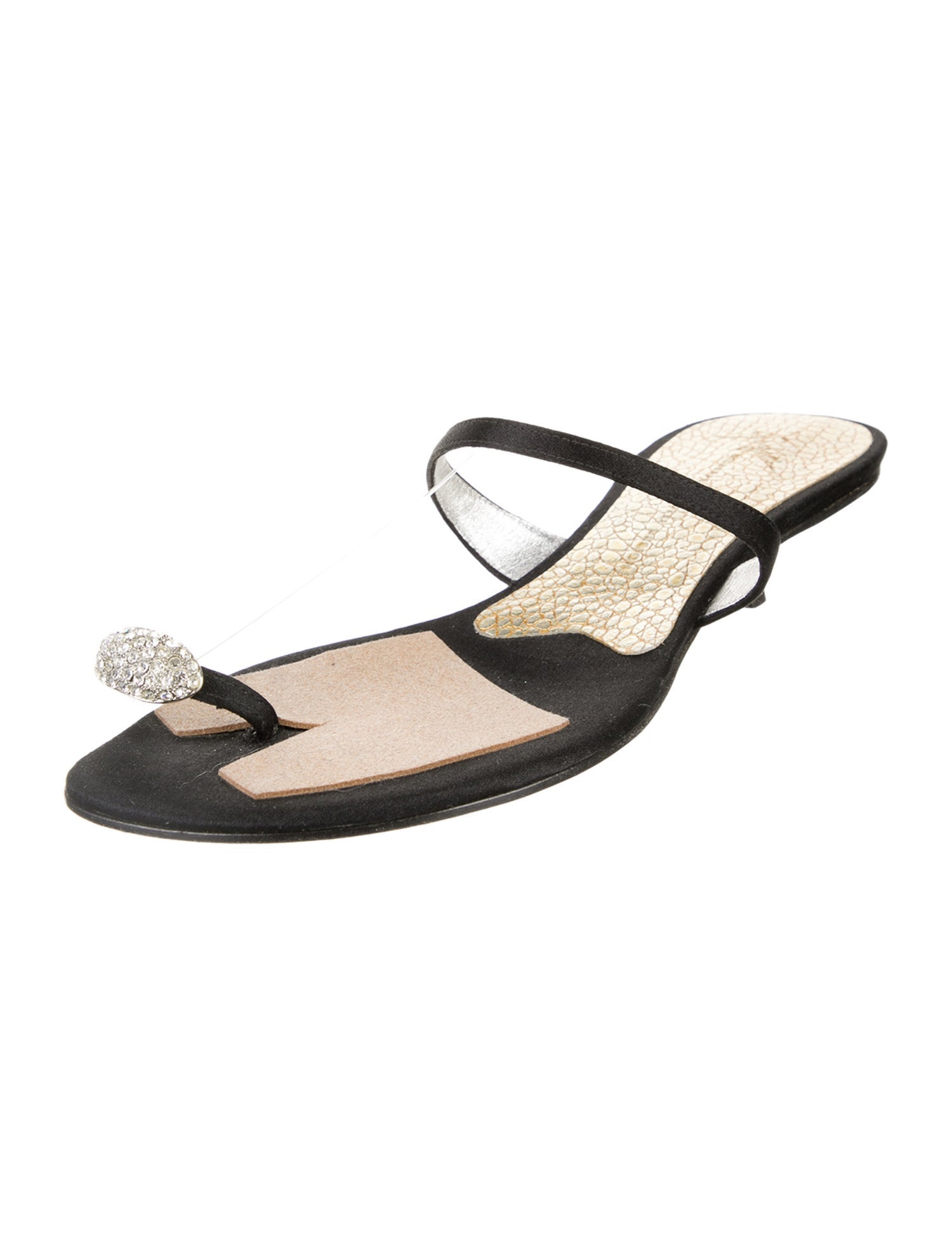 Giuseppe Zanotti Leather Crystal Embellishments Slides