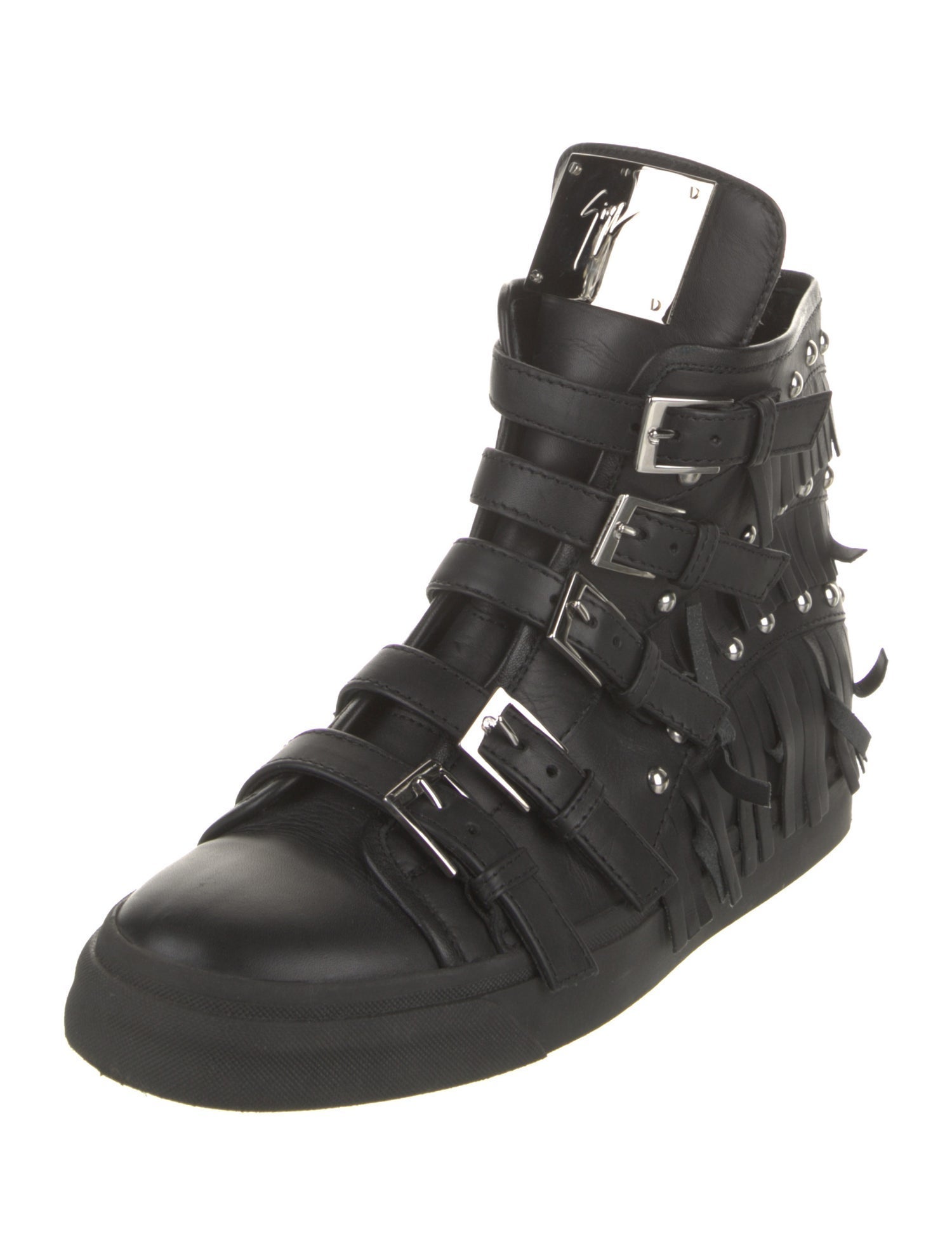 Giuseppe Zanotti Leather Studded Accents Combat Boots