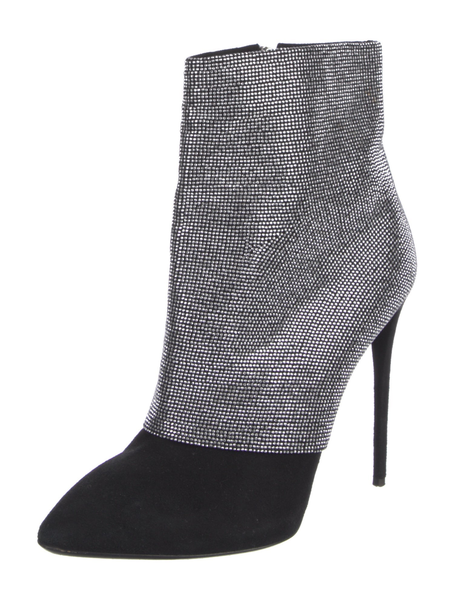 Giuseppe Zanotti Suede Crystal Embellishments Sock Boots