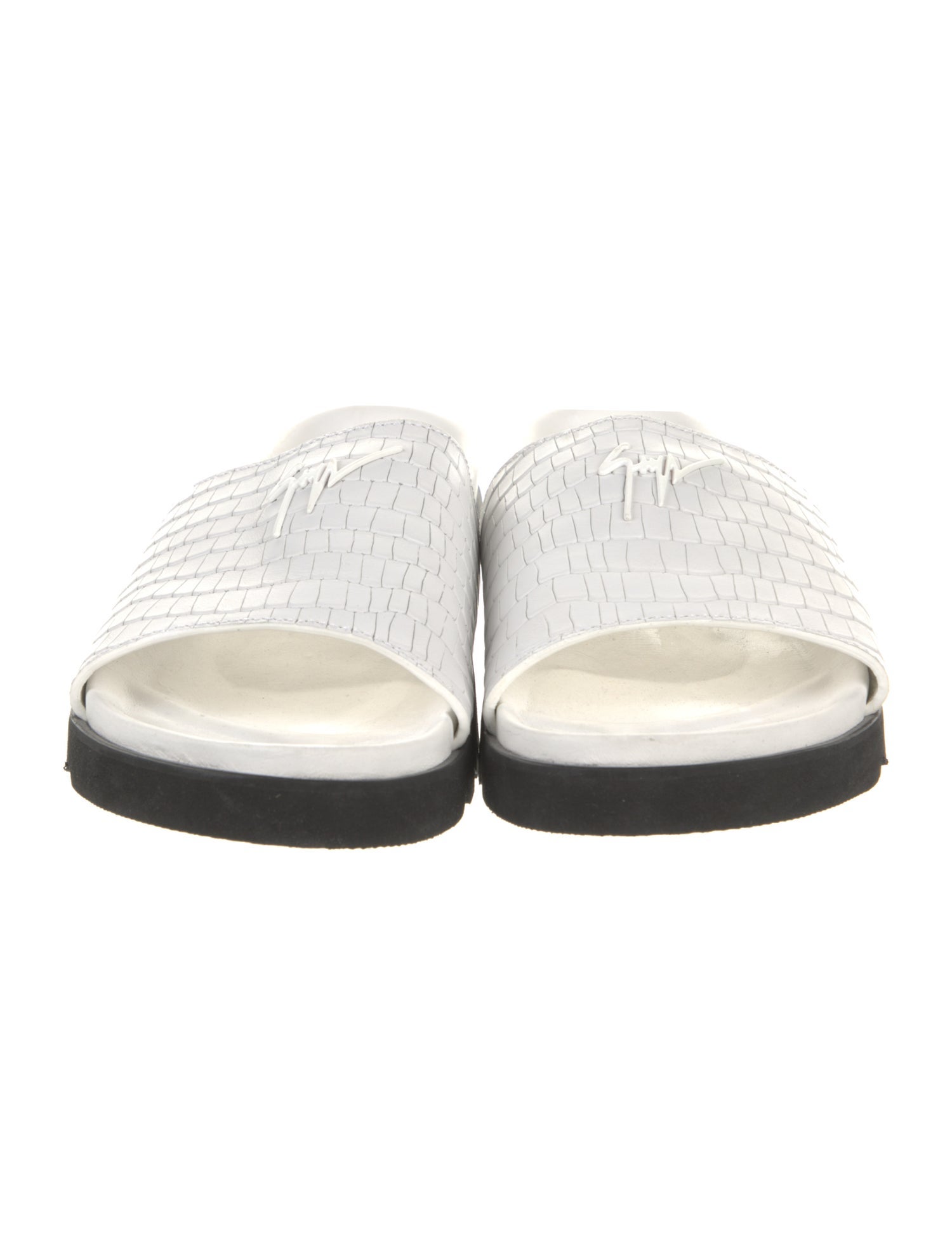 Giuseppe Zanotti Leather Colorblock Pattern Slides