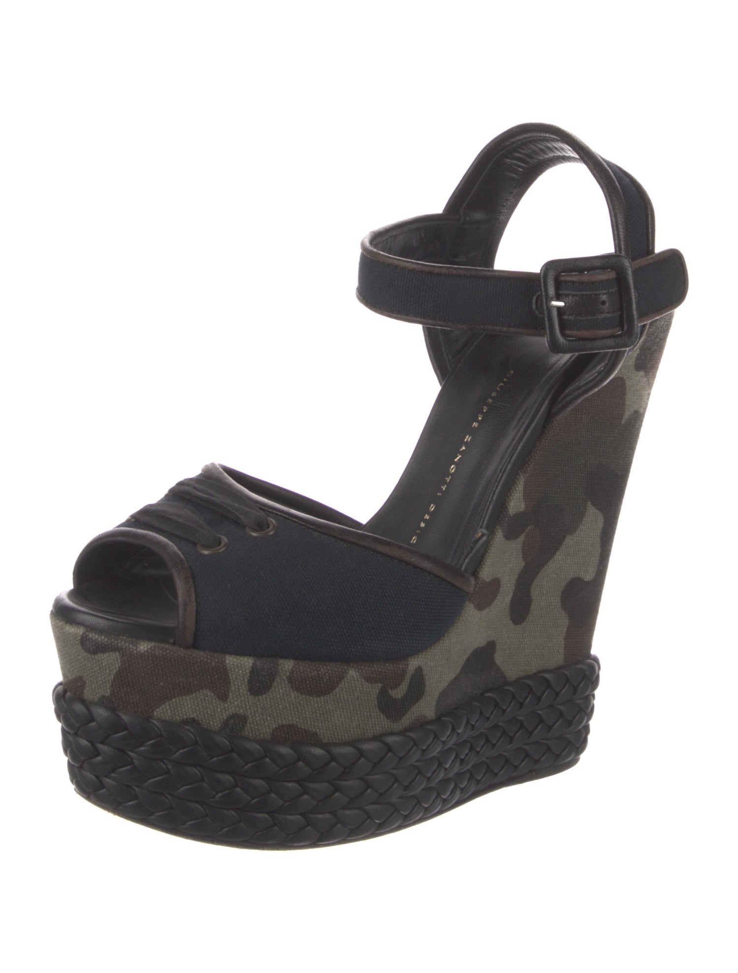 Giuseppe Zanotti Canvas Camouflage Print Mules