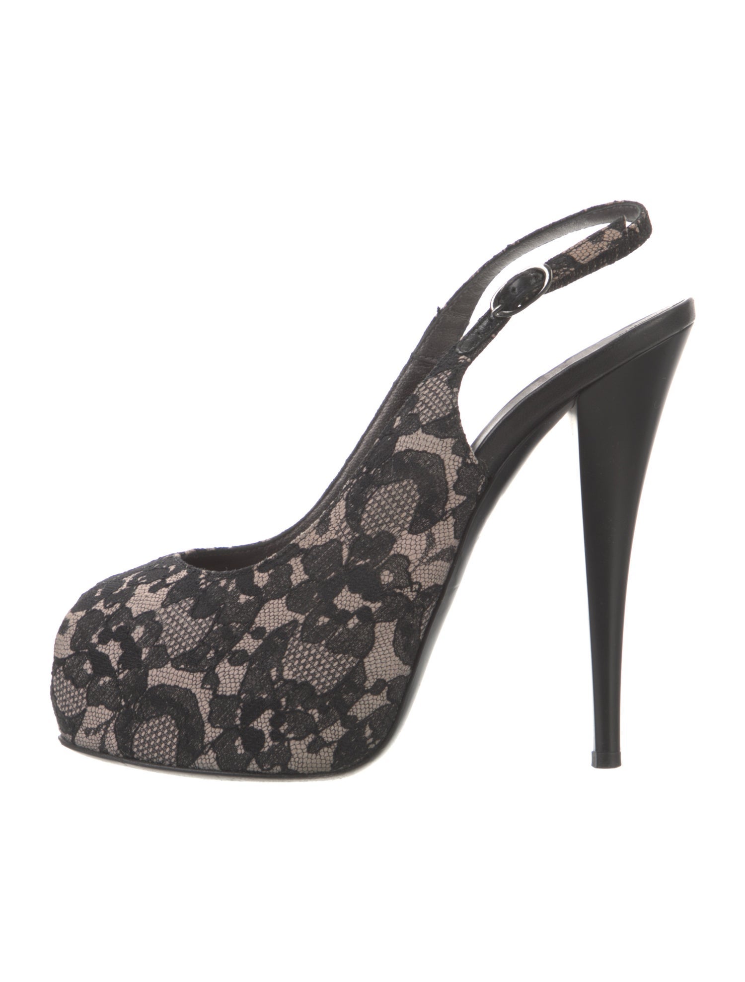 Giuseppe Zanotti Lace Lace Pattern Slingback Pumps