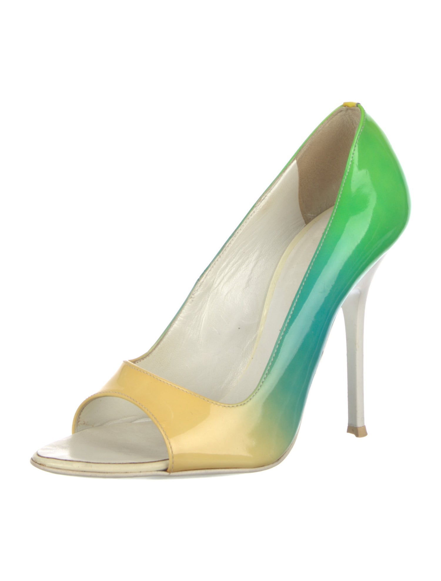 Giuseppe Zanotti Patent Leather Colorblock Pattern Pumps